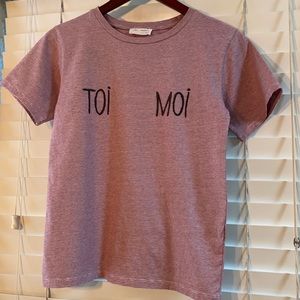 Zara Marled Red & White thin stripe short sleeve Tee